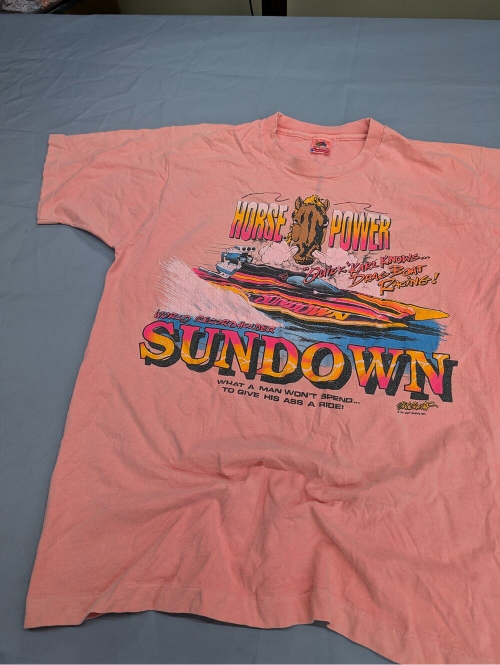 Sundown Drag Boat Racing Shirt Single Stitch Pink XL